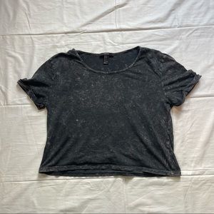 Forever 21 Crop Top Tee Gray
